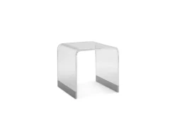 Mor Furniture Bowie End Table In Clear Acrylic/Brushed Stainless Steel