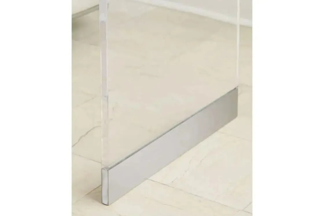 Mor Furniture Bowie Sofa Table In Clear Acrylic/Brushed Stainless Steel