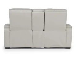 Mor Furniture Boyington 2 Power Console Loveseat In Gray Leather