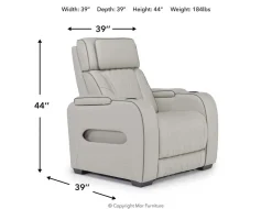 Mor Furniture Boyington 2 Power Recliner In Gray Leather