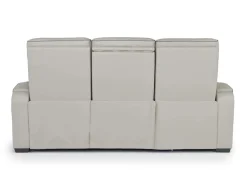 Mor Furniture Boyington 2 Power Sofa W/ Drop Down Table In Black Leather