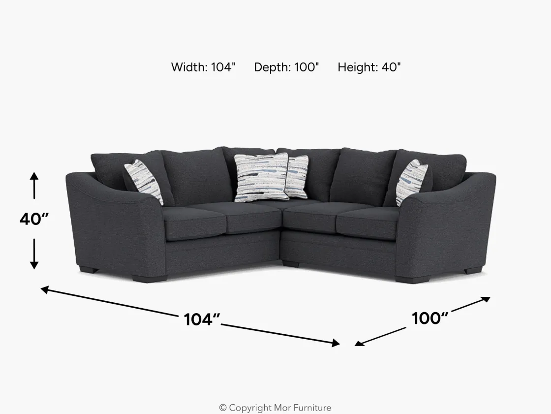 Mor Furniture Brazil Tux Loveseat Sectional, Left Facing - Custom Order