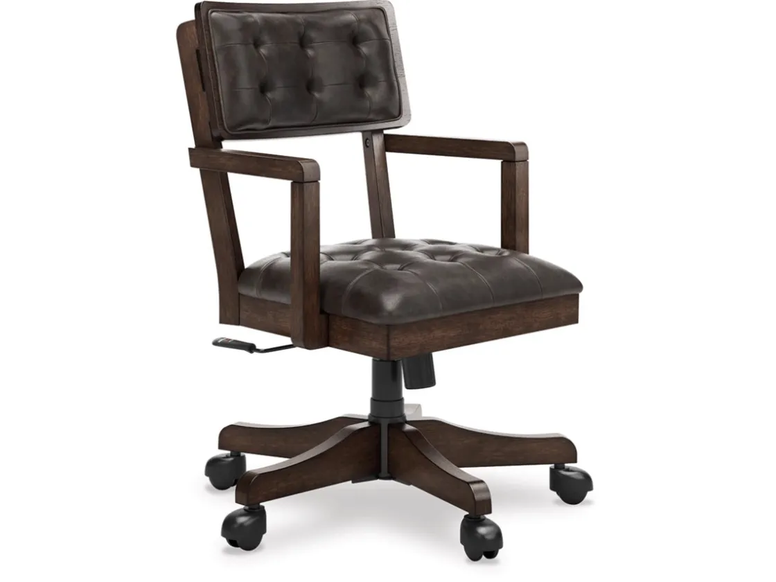 Mor Furniture Breckington Desk Chair In Dark Brown
