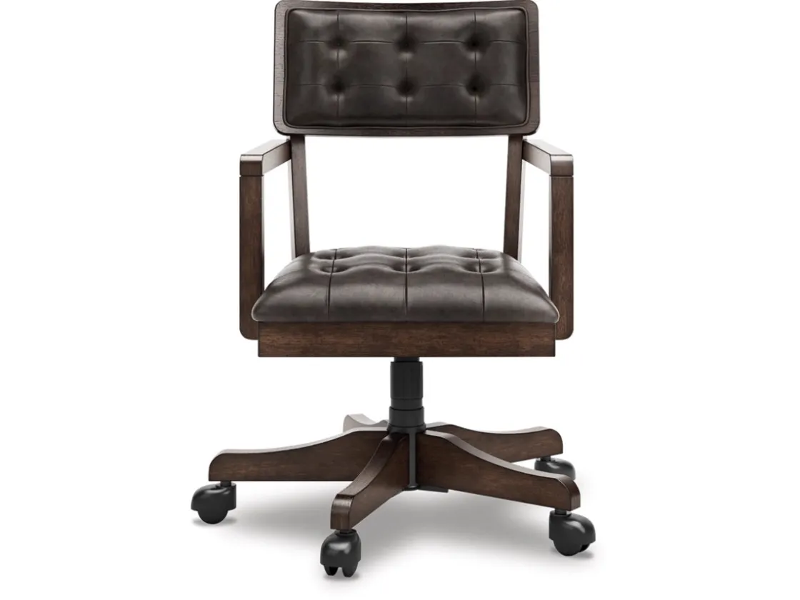 Mor Furniture Breckington Desk Chair In Dark Brown
