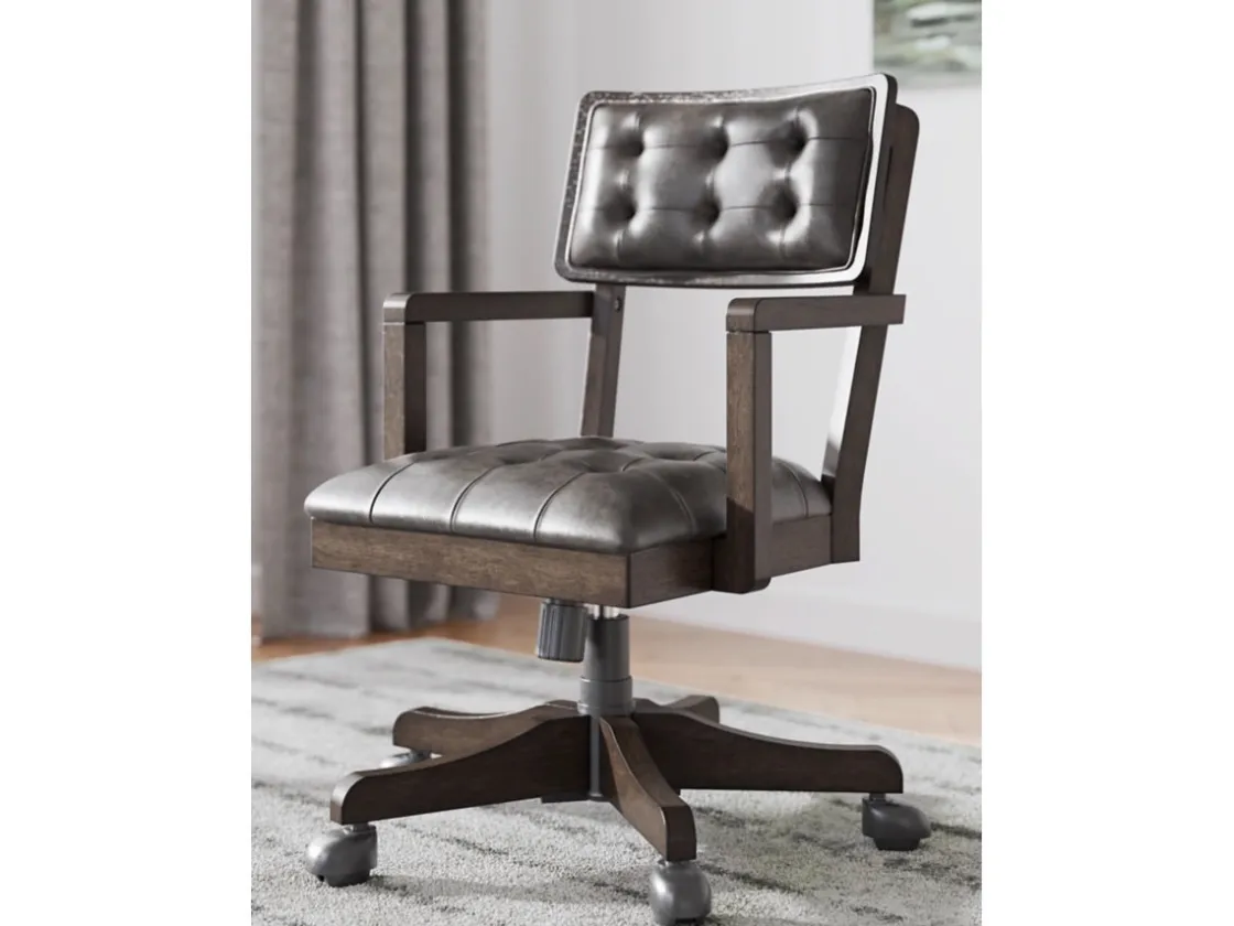 Mor Furniture Breckington Desk Chair In Dark Brown