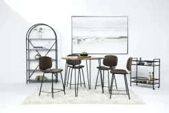 Mor Furniture Brennan Round Counter Height Dining Table & 4 Stools In James Mocha