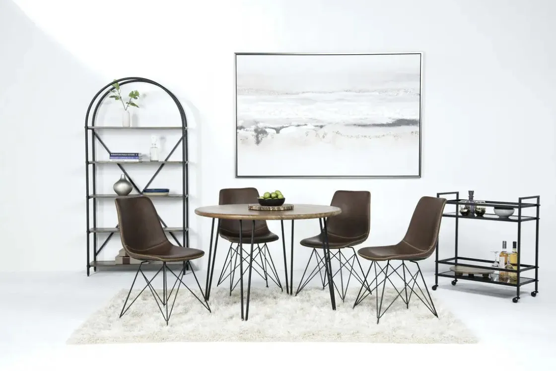 Mor Furniture Brennan Round Dining Table & 4 Chairs In Theo Slate