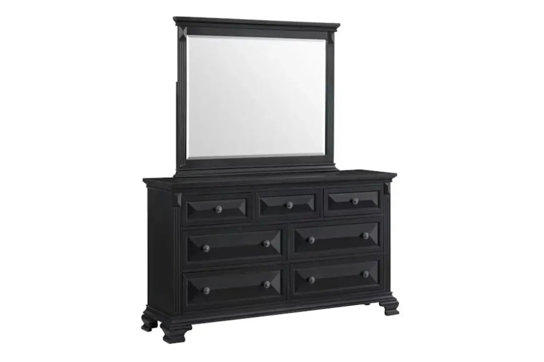 Mor Furniture Bridgestone Panel Bed, Dresser, Mirror & Nightstand In Antique White, Queen