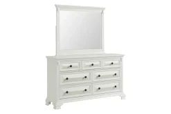 Mor Furniture Bridgestone Panel Bed, Dresser, Mirror & Nightstand In Antique White, Queen