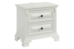 Mor Furniture Bridgestone Panel Bed, Dresser, Mirror & Nightstand In Antique White, Queen