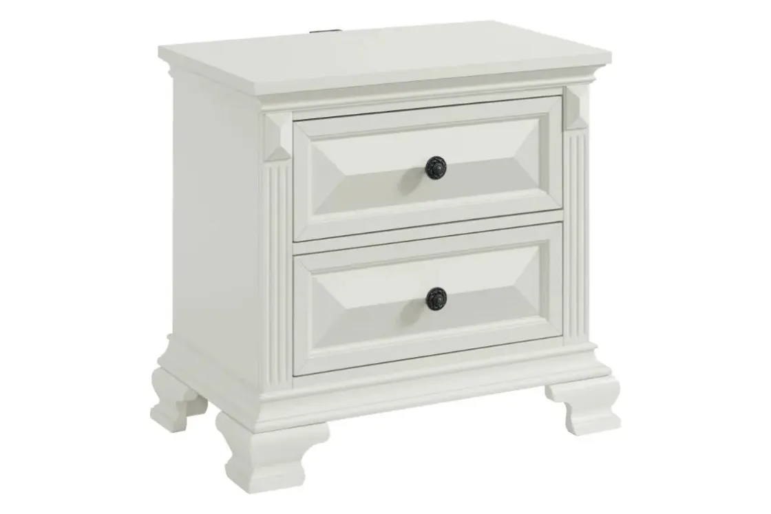 Mor Furniture Bridgestone Panel Bed, Dresser, Mirror & Nightstand In Antique White, Queen