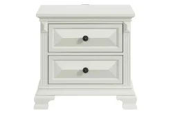 Mor Furniture Bridgestone Panel Bed, Dresser, Mirror & Nightstand In Antique White, Queen