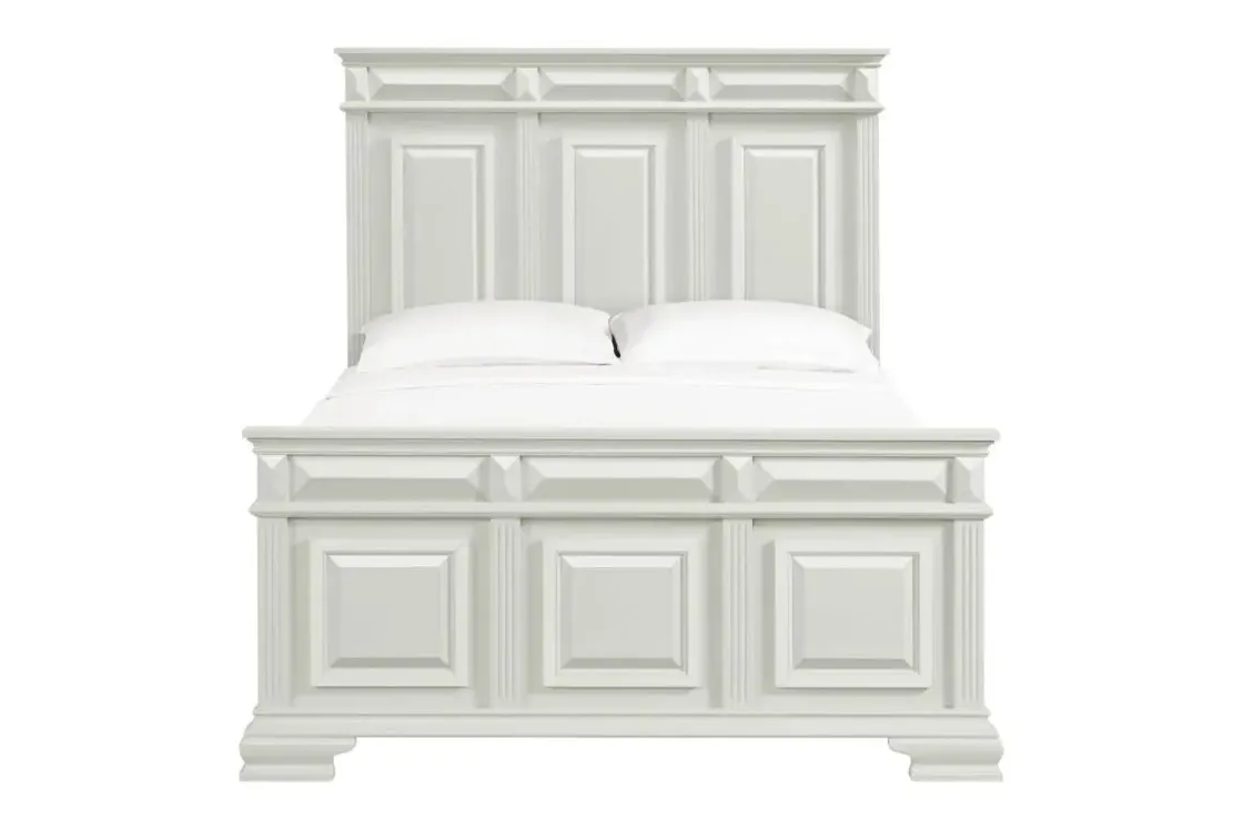 Mor Furniture Bridgestone Panel Bed, Dresser, Mirror & Nightstand In Antique White, Queen