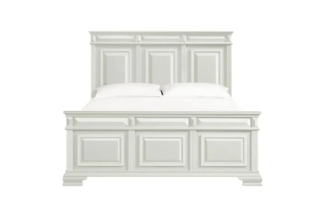 Mor Furniture Bridgestone Panel Bed, Dresser, Mirror & Nightstand In Antique White, Queen