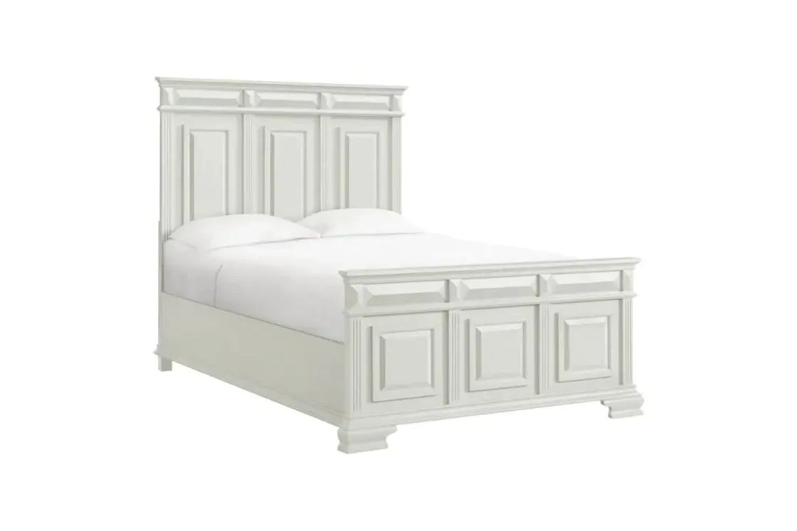 Mor Furniture Bridgestone Panel Bed, Dresser, Mirror & Nightstand In Antique White, Queen