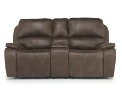 Mor Furniture Brookings 2 Power Console Loveseat In Brown