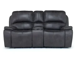 Mor Furniture Brookings 2 Power Console Loveseat In Brown