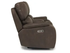 Mor Furniture Brookings 2 Power Console Loveseat In Brown