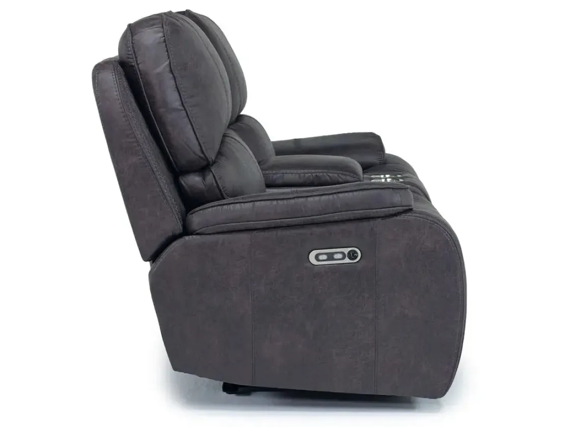 Mor Furniture Brookings 2 Power Console Loveseat In Brown