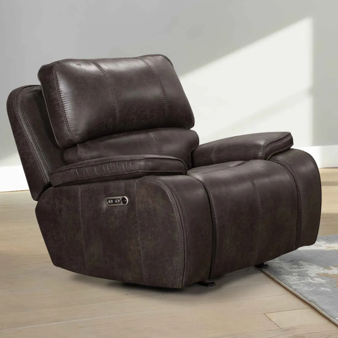 Mor Furniture Brookings 2 Power Gliding Recliner In Brown