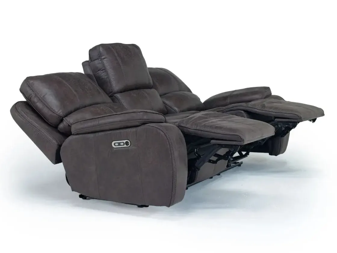 Mor Furniture Brookings 2 Power Sofa In Charcoal Gray