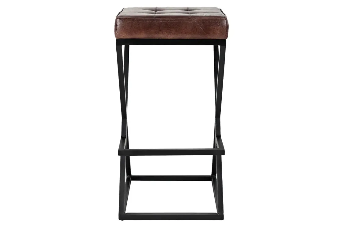 Mor Furniture Brooks Barstool In Saddle Brown Leather