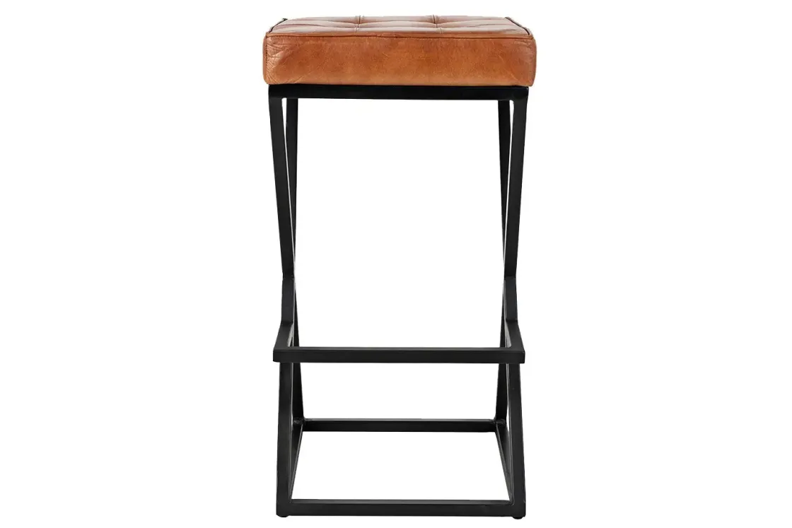 Mor Furniture Brooks Barstool In Saddle Brown Leather