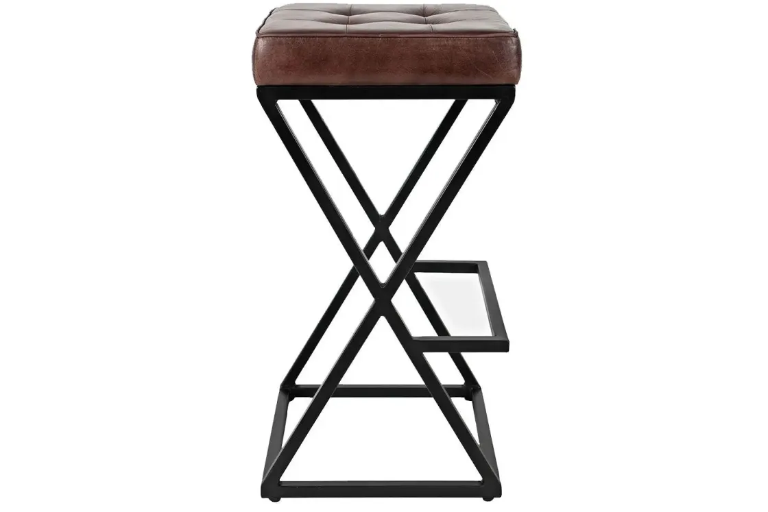 Mor Furniture Brooks Barstool In Saddle Brown Leather