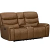 Mor Furniture Bruce 2 Power Console Loveseat In Cognac