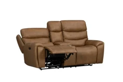 Mor Furniture Bruce 2 Power Console Loveseat In Cognac