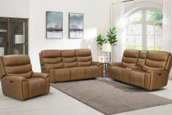 Mor Furniture Bruce 2 Power Console Loveseat In Cognac