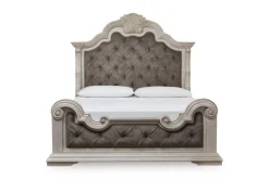 Mor Furniture Bruchandi Upholstered Panel Bed In Antique White, Queen