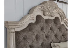 Mor Furniture Bruchandi Upholstered Panel Bed In Antique White, Queen
