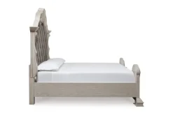 Mor Furniture Bruchandi Upholstered Panel Bed In Antique White, Queen