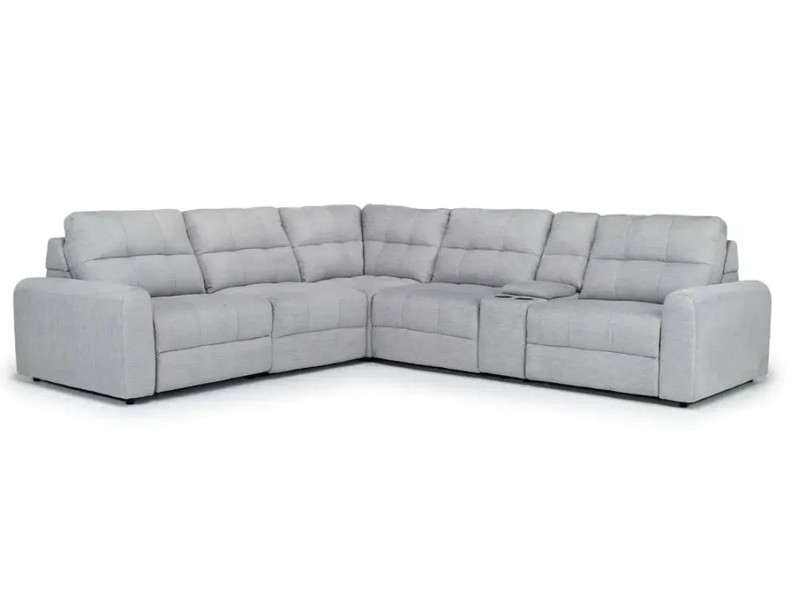 Mor Furniture Bryce 6 Piece Power Sectional In Savannah Coin