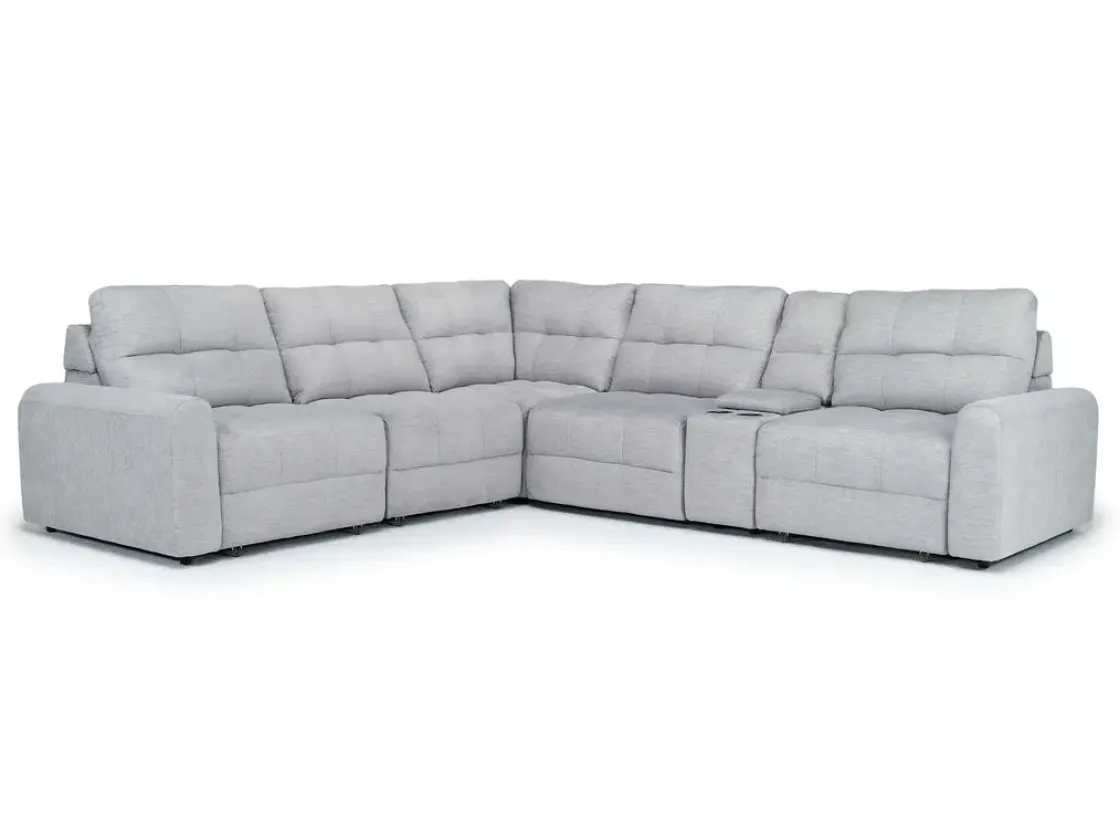 Mor Furniture Bryce 6 Piece Power Sectional In Savannah Coin
