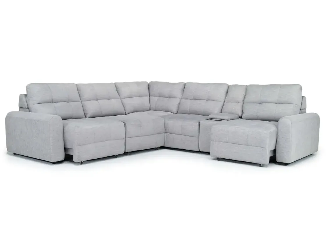 Mor Furniture Bryce 6 Piece Power Sectional In Savannah Coin