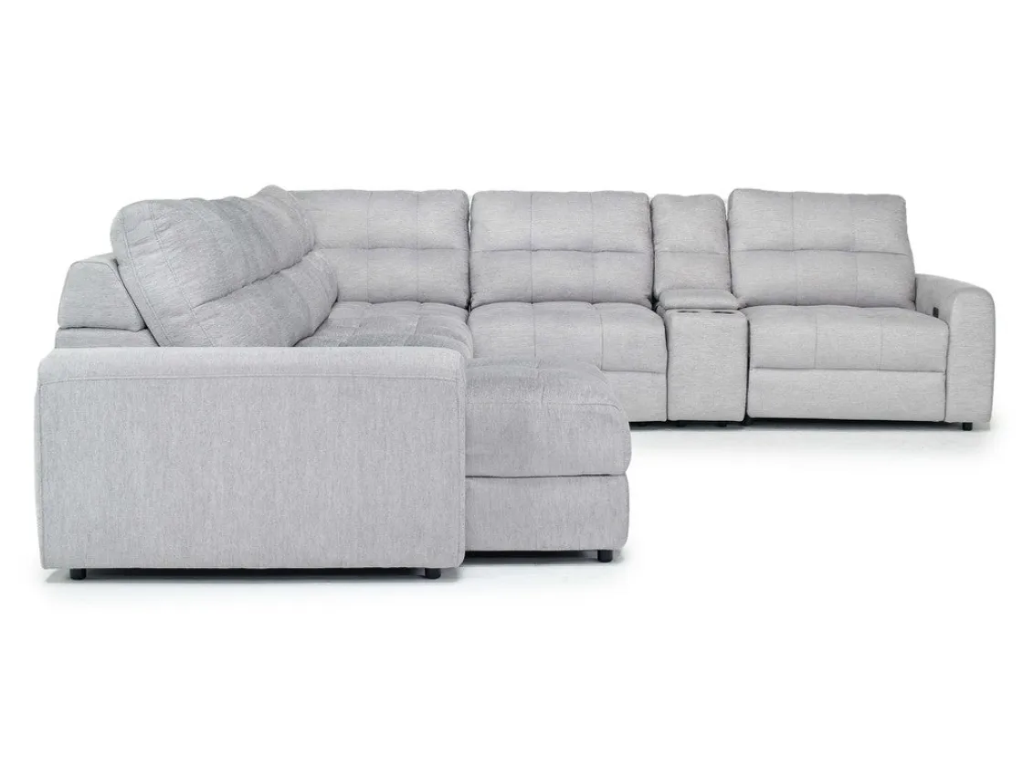 Mor Furniture Bryce 7 Piece Power Sectional In Savannah Coin