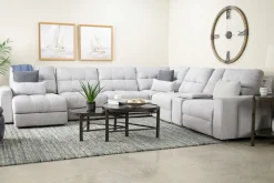Mor Furniture Bryce 7 Piece Power Sectional In Savannah Coin