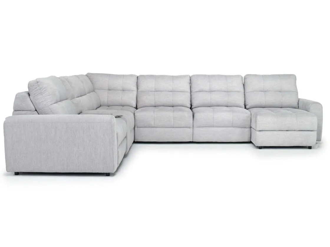 Mor Furniture Bryce 7 Piece Power Sectional In Savannah Coin