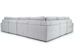 Mor Furniture Bryce 6 Piece Power Sliding Sectional W/ Storage Chaise & Armless Slider In Savannah Coin, Left Facing