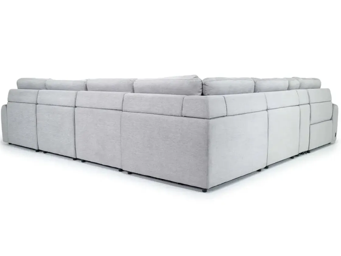 Mor Furniture Bryce 7 Piece Power Sliding Sectional W/ Storage Chaise & Armless Slider In Savannah Coin, Left Facing