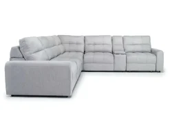 Mor Furniture Bryce 7 Piece Power Sliding Sectional W/ Power Armless Slider In Savannah Coin