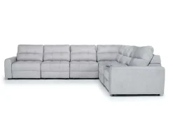 Mor Furniture Bryce 7 Piece Power Sliding Sectional W/ Power Armless Slider In Savannah Coin