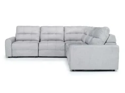 Mor Furniture Bryce 5 Piece Power Sliding Sectional W/ Power Armless Slider In Savannah Coin