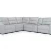Mor Furniture Bryce 6 Piece Power Sliding Sectional W/ Power Armless Slider In Savannah Coin