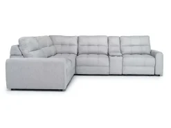 Mor Furniture Bryce 6 Piece Power Sliding Sectional W/ Power Armless Slider In Savannah Coin