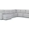 Mor Furniture Bryce 6 Piece Power Storage Chaise Sectional In Savannah Coin, Left Facing