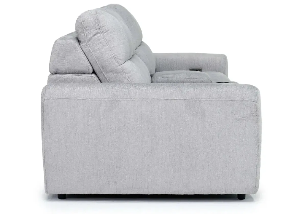 Mor Furniture Bryce Power Console Loveseat In Savannah Coin