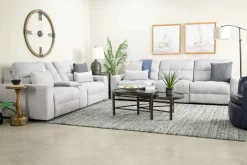 Mor Furniture Bryce Power Console Loveseat In Savannah Coin